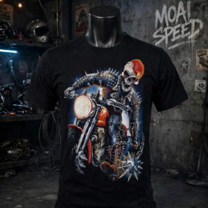 เสื้อยืดสีดำ Ghost Rider (มือสองสภาพ 90 %) (L)