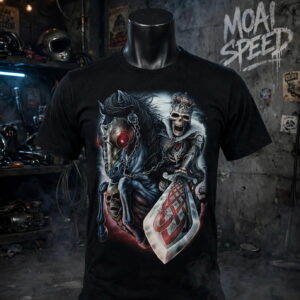 เสื้อยืดสีดำลายอศวินกระโหลก (มือสองสภาพ 90 %) (L)