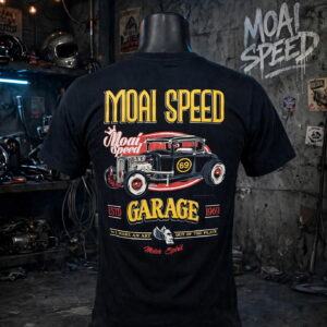 เสื้อยืดสีดำลาย Garage (มือสองสภาพ 90 %) (L) (อก 50 ซม)