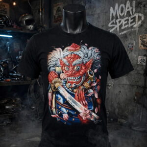 เสื้อยืดสีดำ Tengu เทนงู (มือสองสภาพ 90 %) (M) (อก 50 ซม)