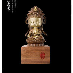 รูปปั้น Guan Yin (กวนอิม) Brass Master Sit on Lotus Q Statue (Pre Order 15 วัน)